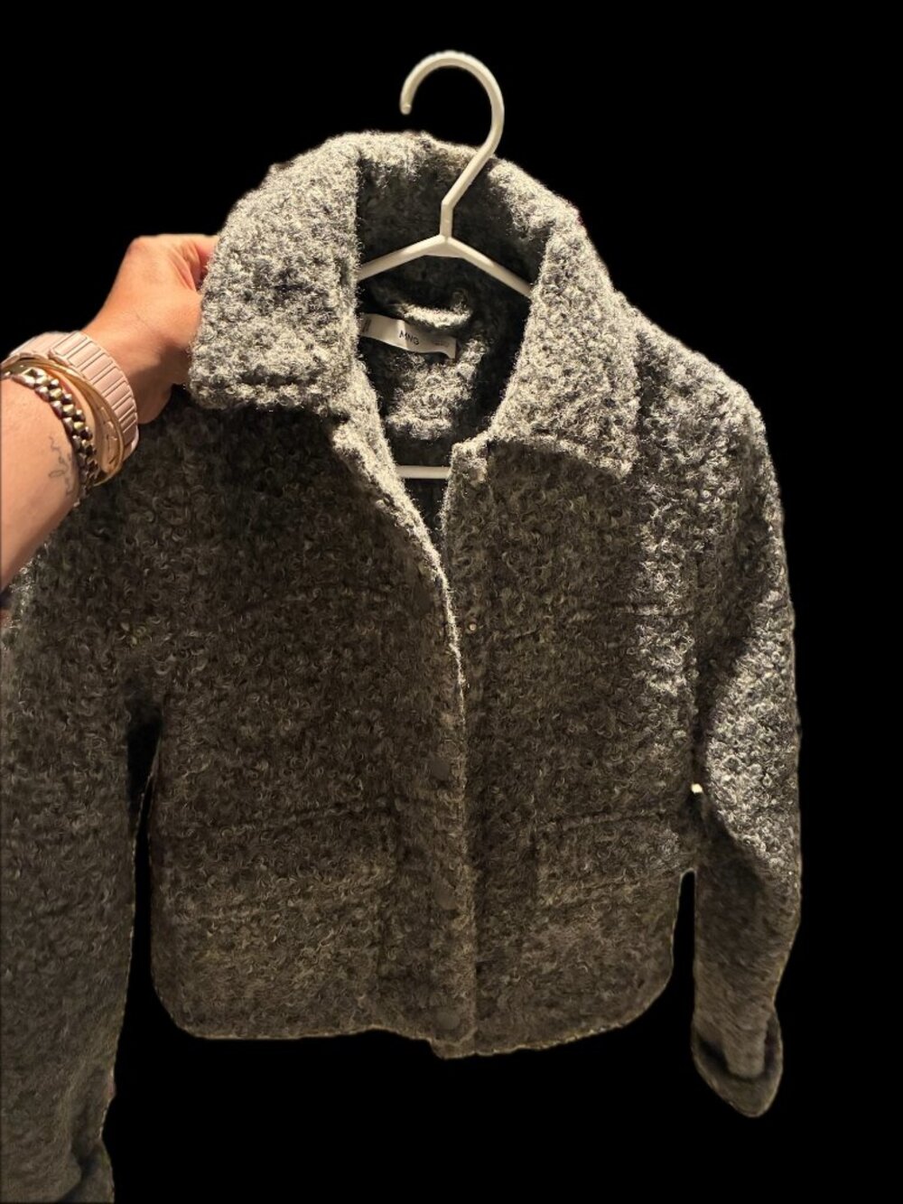 Mango Grey Boucle Jacket (S)